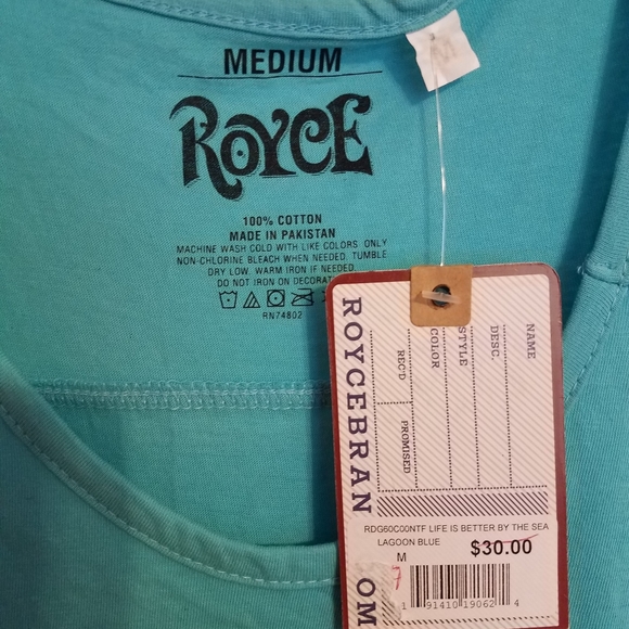 Turquoise Tank with Nautical Americana Print - Picture 3 of 3